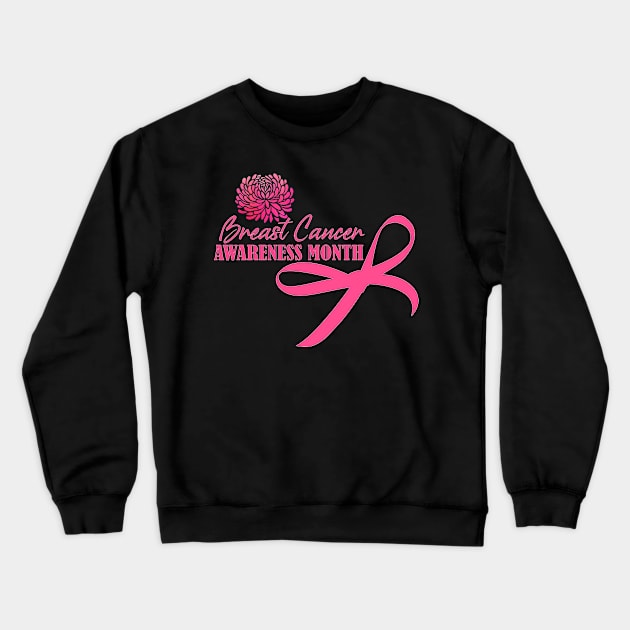 Breast Cancer Awareness Month Crewneck Sweatshirt by Mayathebeezzz